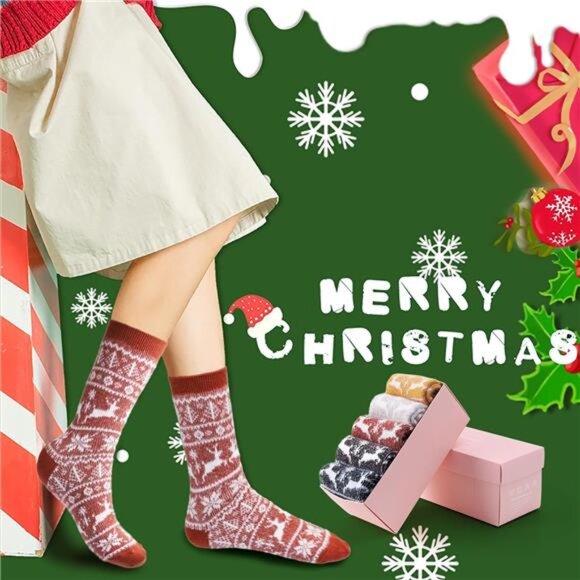 New 5 Pairs Fuzzy Soft Cozy Comfortable Socks for Women, Casual Sleep Comfy Sock - Picture 6 of 6